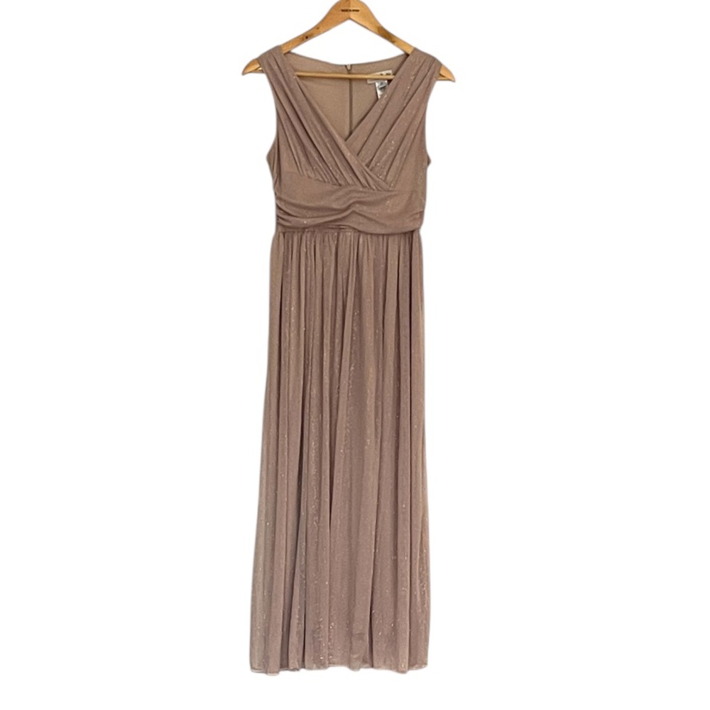 Alexa B Nites Petite Shimmery Prom Dress Gala Wedding Guest Gown Blush Pink 4P